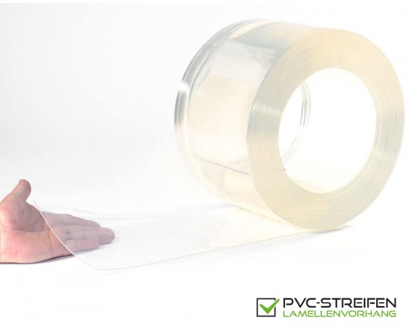 PVC Streifen 200 x 3 mm als Zuschnitt standard normal kältefest hell-transparent