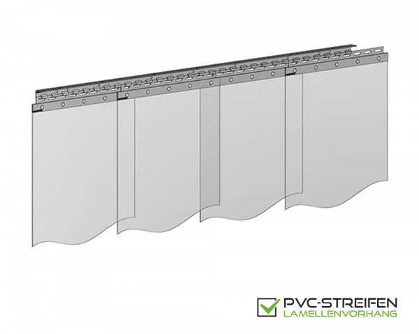 PVC Vorhang 400mm x 3mm standard helltransparent - glasklar