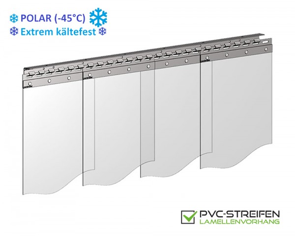 PVC Streifenvorhang helltransparent POLAR (-45°C) 300 x 3 mm Breite 3,00 m