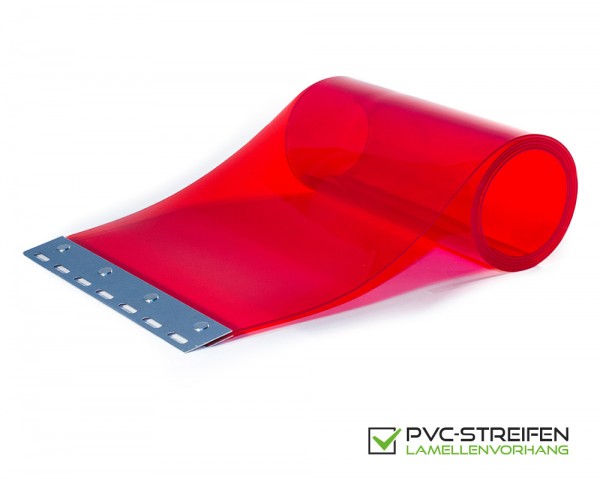 Ersatzstreifen-PVC standard rot-transparent 300 x 3 mm inklusive montiertem Pendel