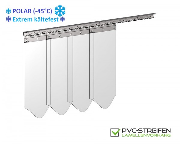 PVC Streifenvorhang helltransparent POLAR (-45°C) 200 x 2 mm Breite 1,20 m