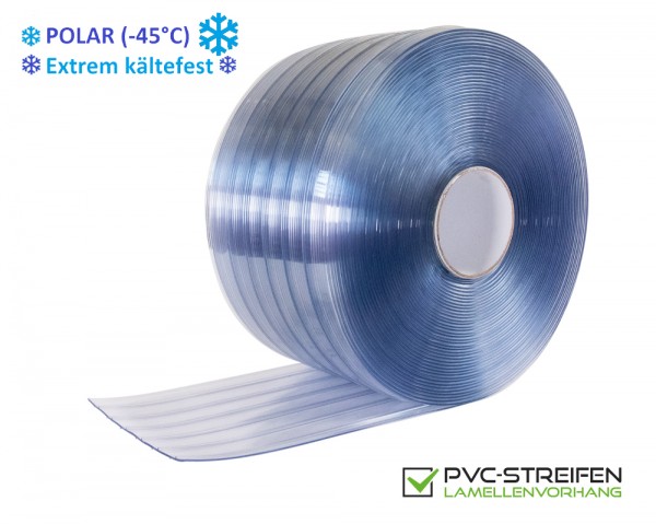 PVC Lamellen GERIPPT POLAR 300 x 3 mm blau-transparent als Zuschnitt