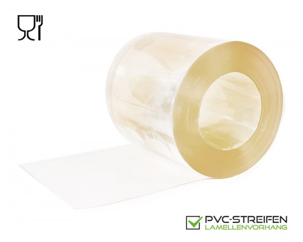 Weich PVC Lebensmittelecht Rolle 25m x 300 x 3 mm helltransparent - glasklar